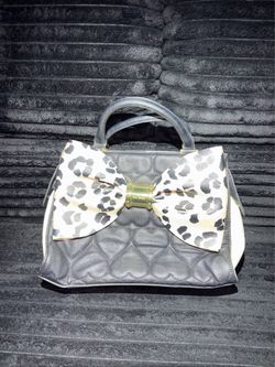 Betsy Johnson heart quilted satchel