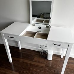 White Desk With Vanity