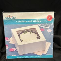 Cake Boxes 8x8 Clear Lid- 3 Boxes