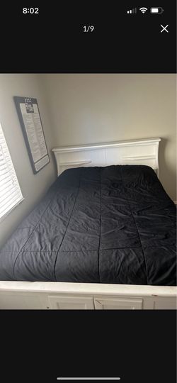 Queen bed set with under bed storage