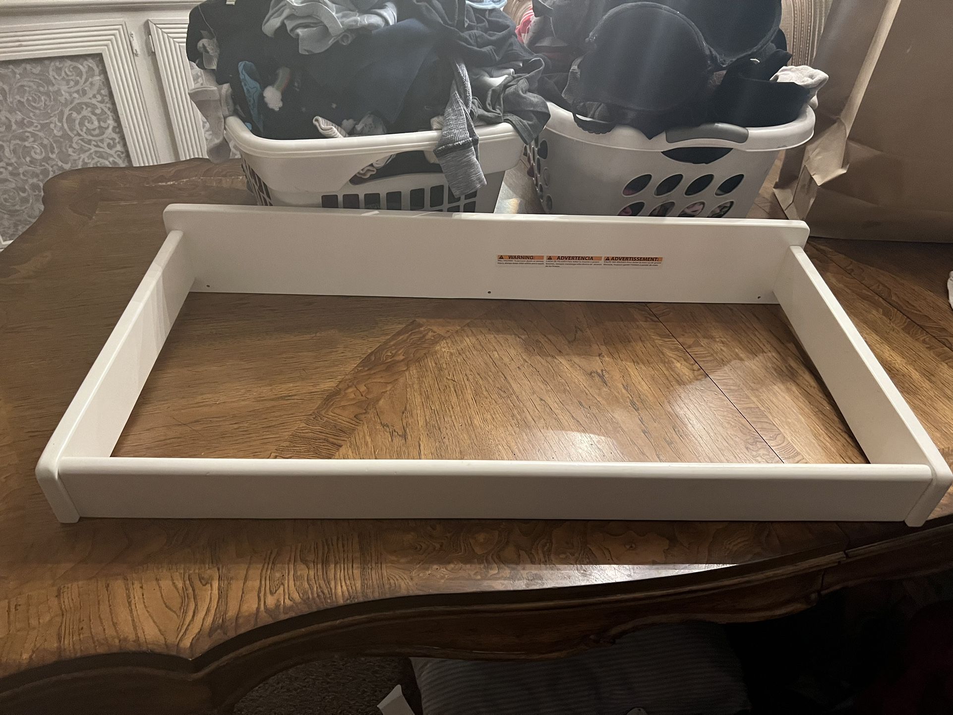 Dresser top changing pad frame