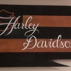 Rustic harley davidson flag