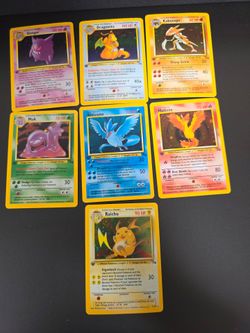 Pokémon Classic Card Lot – Gengar, Dragonite, Legendary Birds (7 Cards) PROXY