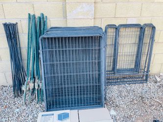 Outdoor fence for dogs.