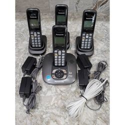 Panasonic Cordless Answering Machine Phone Base & 4-Handsets