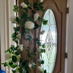 26 Foot White Rose Garland