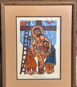 Ethiopian Orthodox Religious Painting Framed Art