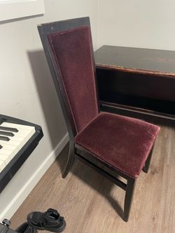 High-Back Velvet Upholstered Dining Chair