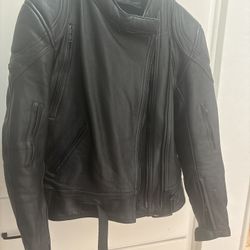 MOTOBOSS WOMENS BLACK LEATHER JACKET