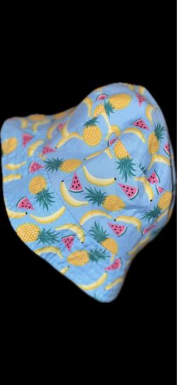 Reversible Blue pineapple scrub and stripe cap