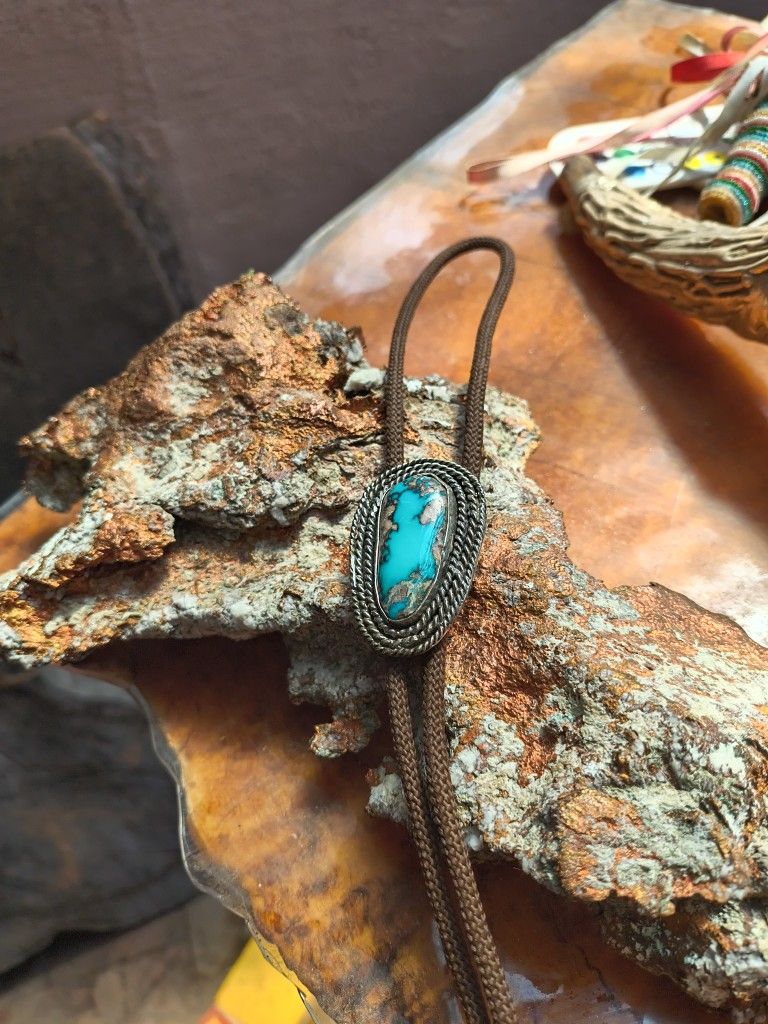 Bisbee Turquoise Bolla Tie Large Piece