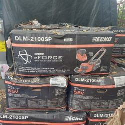 ECHO eFORCE 56V 21 in. Cordless Battery Walk Behind Self-Propelled Lawn Mower with 5.0Ah Battery and Charge
New merchandise. Box got a bit wet outside