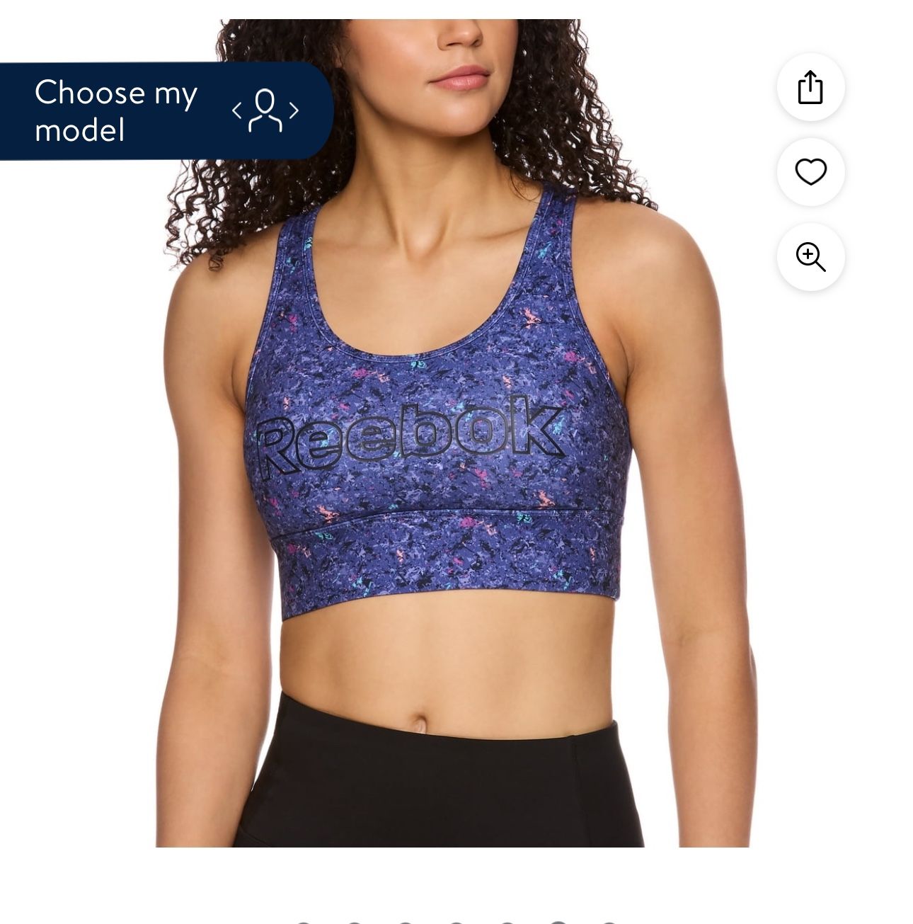 Reebok Women's Renew Longlined Printed Sports Bra with Removable Cups. size S $6.00 each