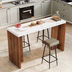 Tribesigns Home Bar Table 55.2-in x 36.1-in- Rectangle Bar table