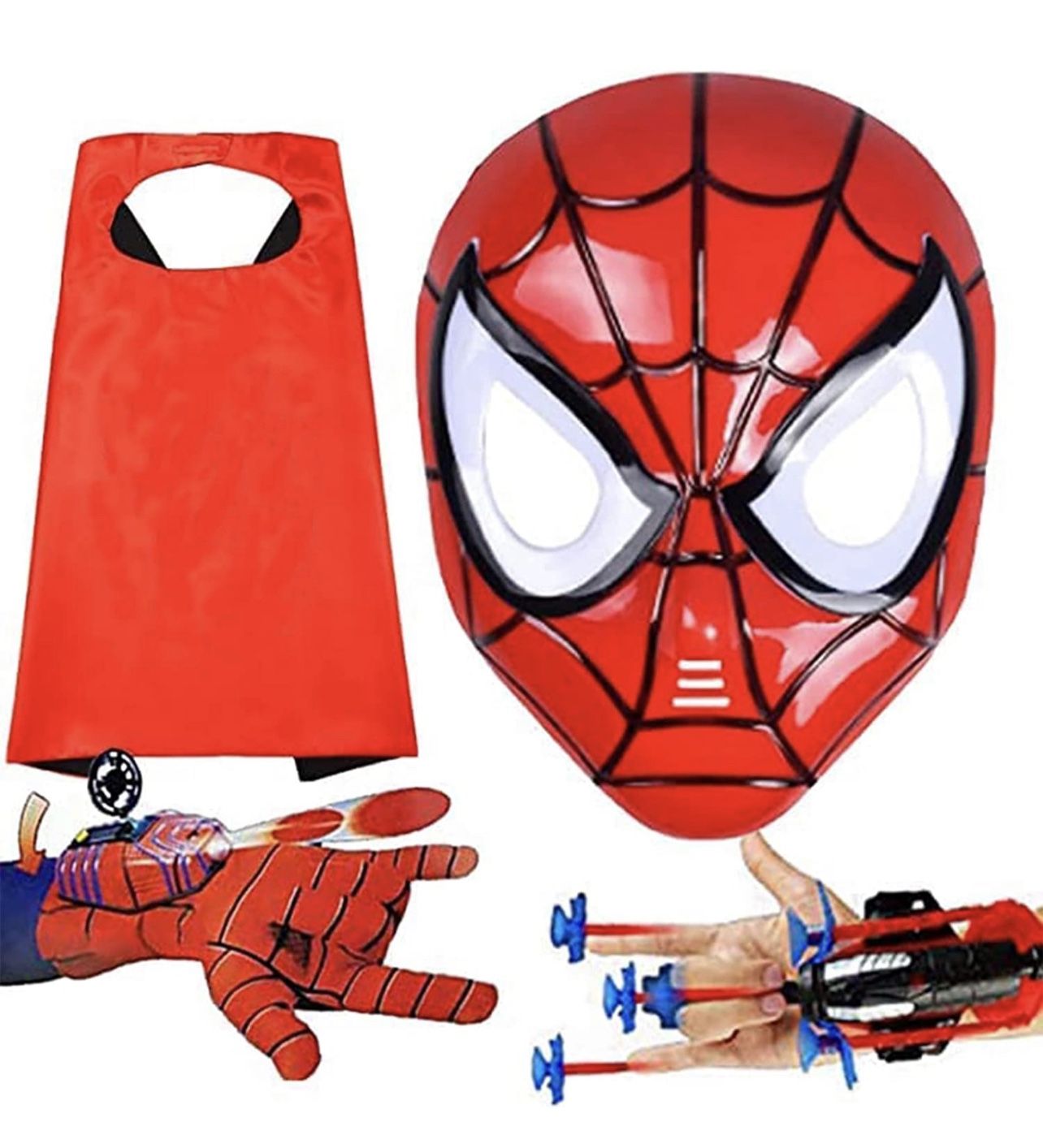 Kids Superhero Cape and LED Mask - Spider Man