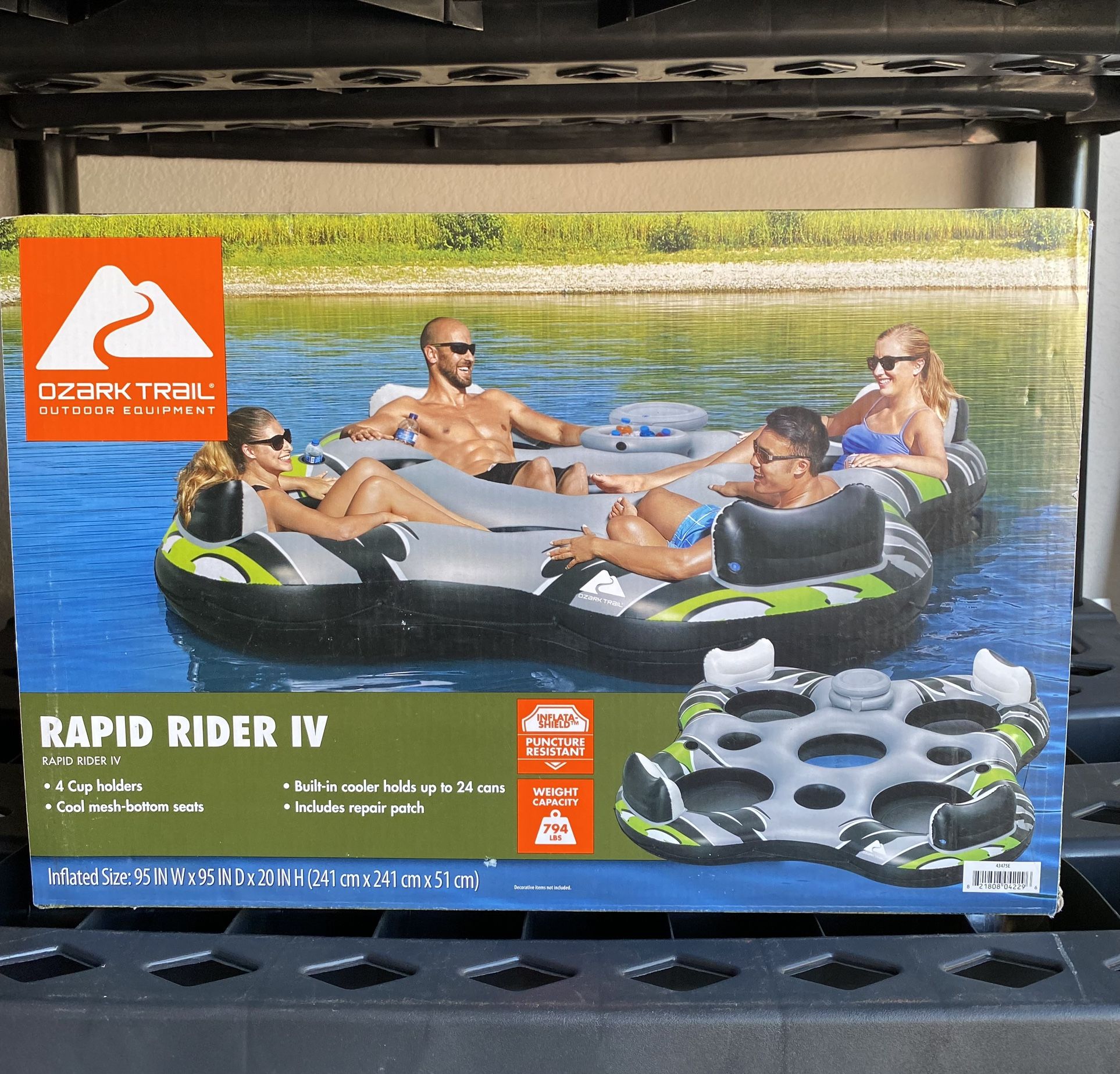 New in box 4-person River Tube Raft / Quad River Tubes with Built-in Cooler
