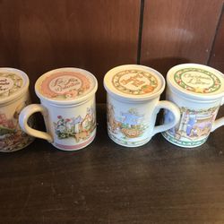 Set of 4 pieces country Kids Coffee Mug With Lid