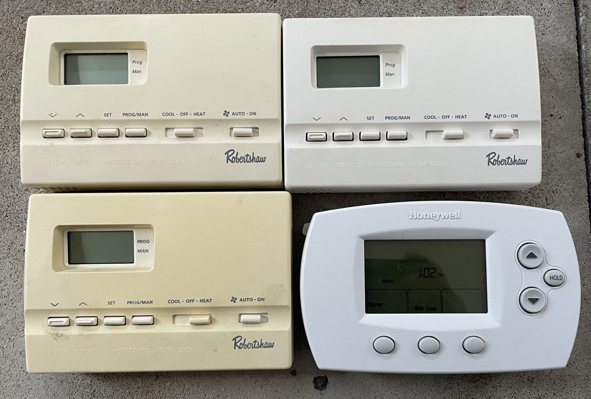 Four Programmable Thermostats