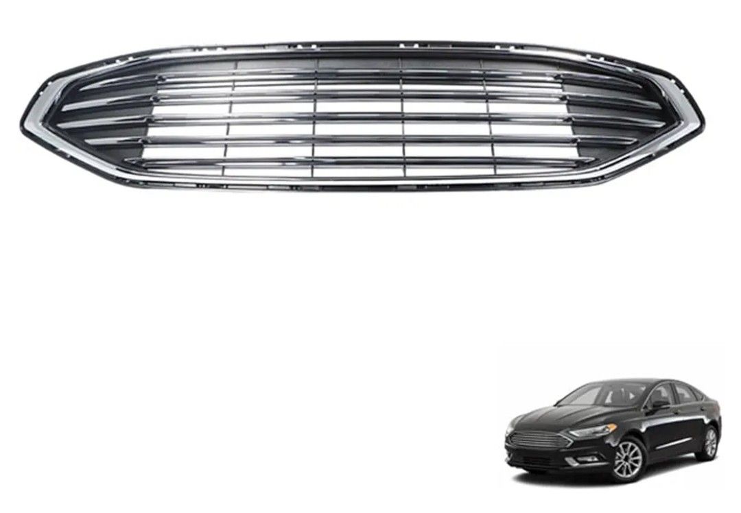 Front Bumper Grille Radiator Grill Replacement for 2017 2018 Ford Fusion Chrome