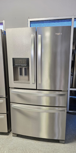 Whirlpool 4‑Door French Door Fridge – Stainless, Ice & Water