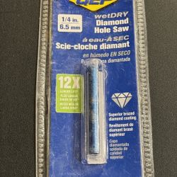 QEP 1/4 in. Pro Wet/Dry Diamond Hole Saw 12x Longer Life 10075Q