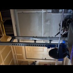 Weight Set Included With Bench Pull Up Bar And Squat Rack.