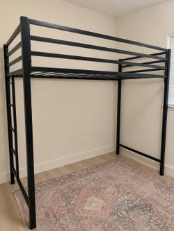 Black Metal Loft Bed Frame - Great Condition