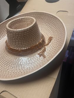 Sombrero Ceramic Chip And Dip Bowl