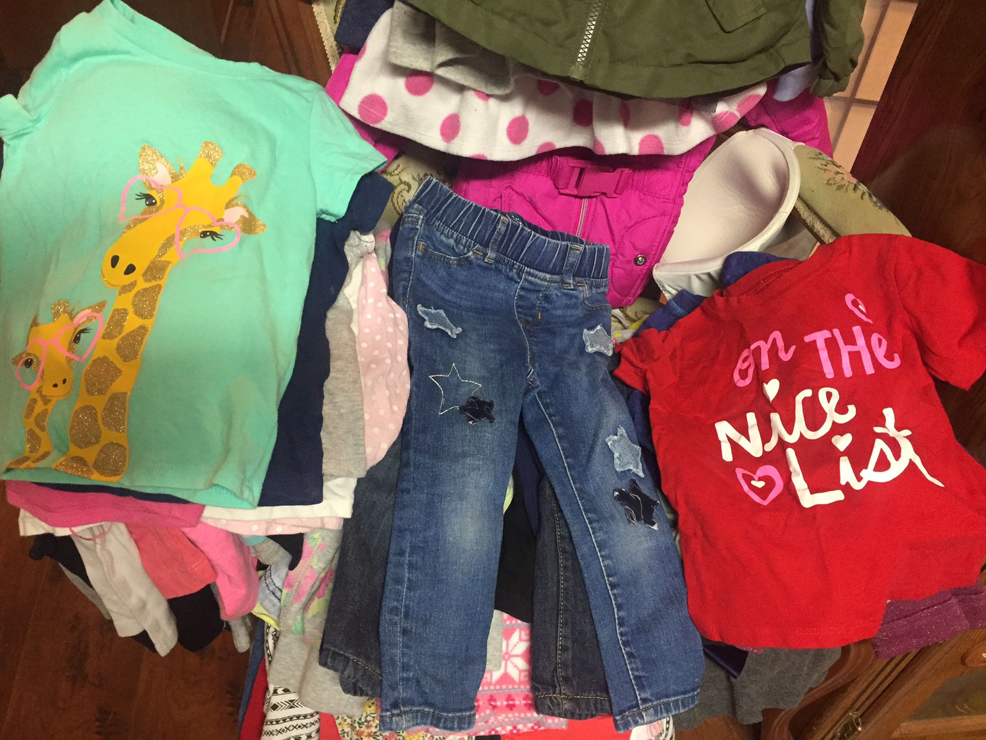 Good condition kids clothes and shoes . Over 120 pieces.