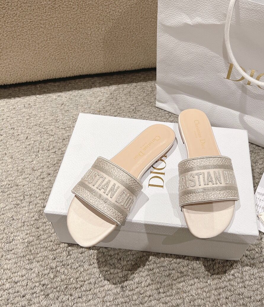 Dior letter webbing design flat cool slippers(off96)