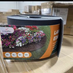 New. 40FT Black Plastic Garden Landscape Edging, 5” Tall Border Coil, Flexible and Strengthened