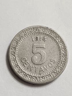1914 Mexico 5  Centavos - Antique Coin