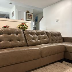 Brown L Shaped Couch