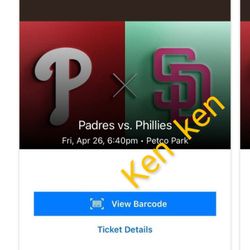 Phillies At Padres Tickets| April 26|27|28