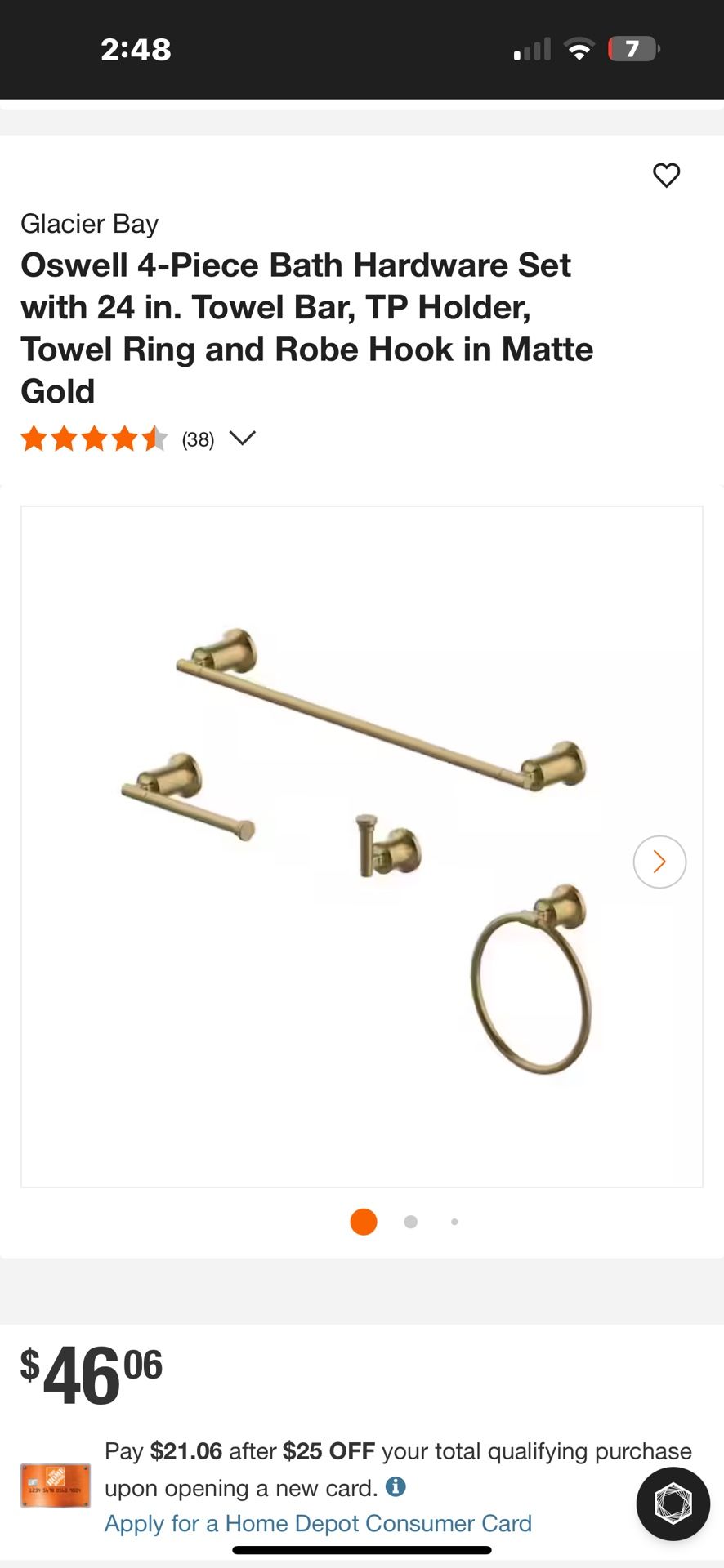 New glacier Bay 4 piece bathroom hardware set