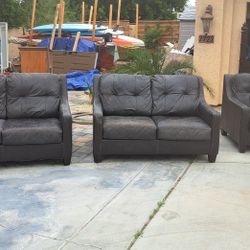 REAL Leather Sofa Set