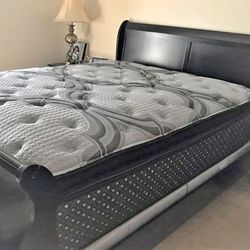 Sleigh Bed And New Pillowtop Mattresses Available 75% Sale