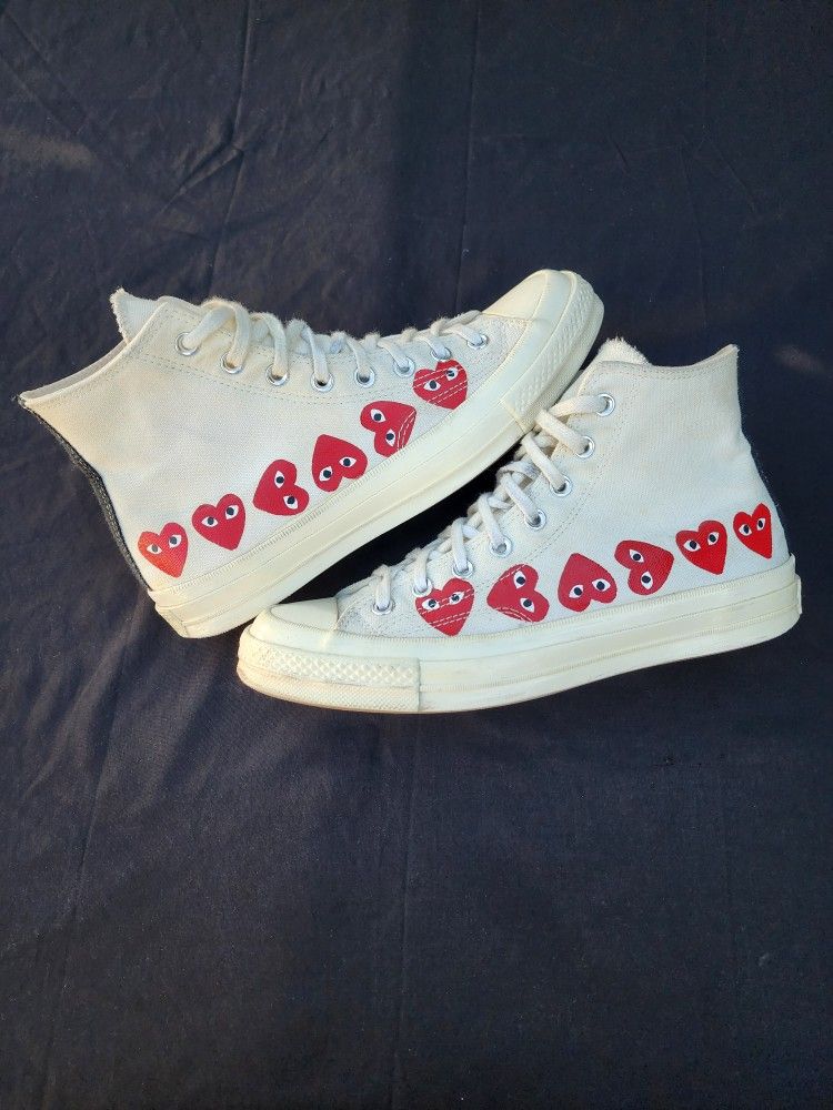 Converse CDG Multi-Heart White SIZE 9