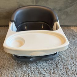 Ingenuity Baby Base 2-in-1 Booster Feeding and Floor Seat with Self-Storing Tray - Slate Color
