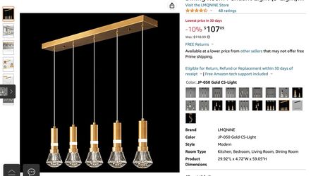 Half Price 5 Light Ceiling Chandelier For Kitchen Living Room 