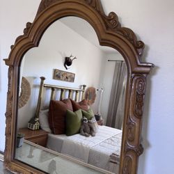 Wooden vintage mirror