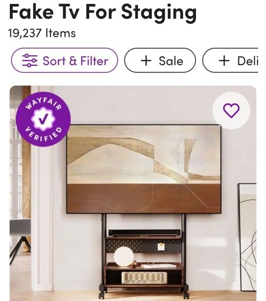 $10 each Fake prop tv television home staging theater stage prop 50' or 42"