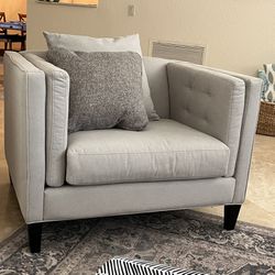 Large Fabric Grey Armchair