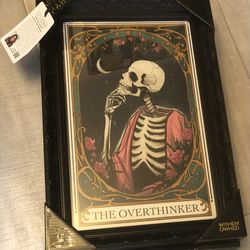 Wall Art Sapna Shah The Overthinker & The reader Skull Skeleton Bran New 