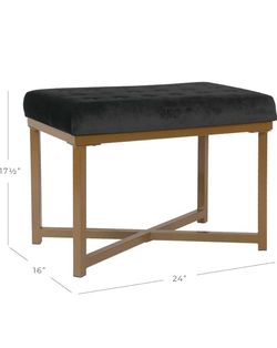 Black Velvet Bench /Ottoman