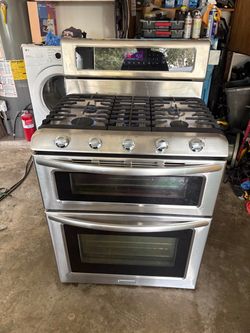 KITCHEN AID  DOUBLE OVEN GAS OVEN RANGE WORKING GREAT