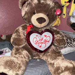 Giant Teddy Bear -With I Love You Heart 