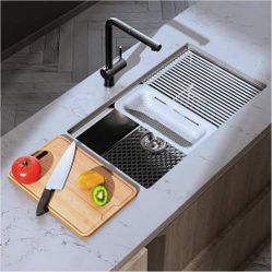 Undermount Stainless Steel Kitchen Sink - SR SUN RISE 32" X 19"