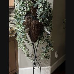 Artificial Plant With Metal Stand Word Decor