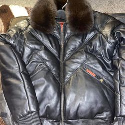 Leather & Mink goose Jackets 
